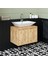 Banos Banyo Roomart Ayaksız 2 Kapaklı Lavabolu Mat Ahşap Mdf 65 cm Banyo Dolabı 3