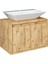 Banos Banyo Roomart Ayaksız 2 Kapaklı Lavabolu Mat Ahşap Mdf 65 cm Banyo Dolabı 4