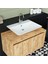 Ayaksız 2 Kapaklı Lavabolu Mat Ahşap Mdf 85 cm Banyo Dolabı 2