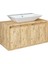 Ayaksız 2 Kapaklı Lavabolu Mat Ahşap Mdf 85 cm Banyo Dolabı 4