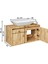 Ayaksız 2 Kapaklı Lavabolu Mat Ahşap Mdf 85 cm Banyo Dolabı 5