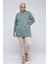 Kadın Büyük Beden Kolu Saç Örgülü Cepli Kışlık Triko Tunik 4372 3