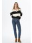 Koyu Mavi Orta Bel Fermuarlı Slim Fit Jean Pantolon C 4806-005 1