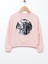 Baskili Kız Çocuk Pembe Sweatshirt Cal Girl 1