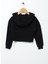 Baskili Kız Çocuk Siyah Sweatshirt Joyful Girl 2