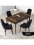 Concept Kar Serisi 80 x 132 cm Açılabilir Mdf Mutfak Masa Takımı Barok Ahşap Desen Masa 4 Sandalye 1