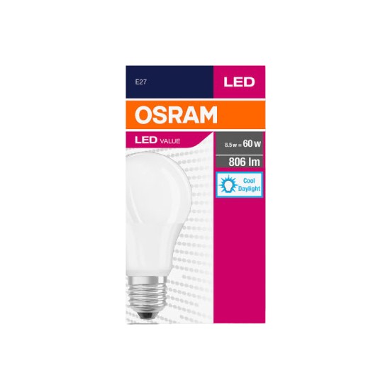 Lot De 5 Ampoules LED OSRAM 8,5W (équivalent 60W) - E27 2700K Blanc Chaud - 806lm - Neuf