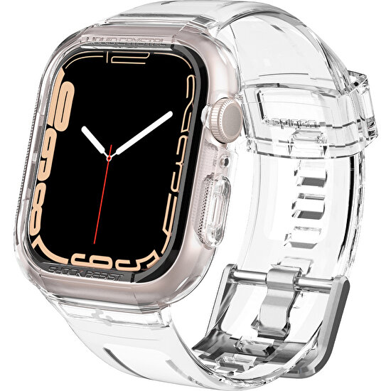 Spigen Apple Watch Seri 9/8/7/6/SE/SE2/5/4 (44mm / 45mm) ile Uyumlu Kılıf Liquid Crystal Pro Crystal Clear - ACS02006