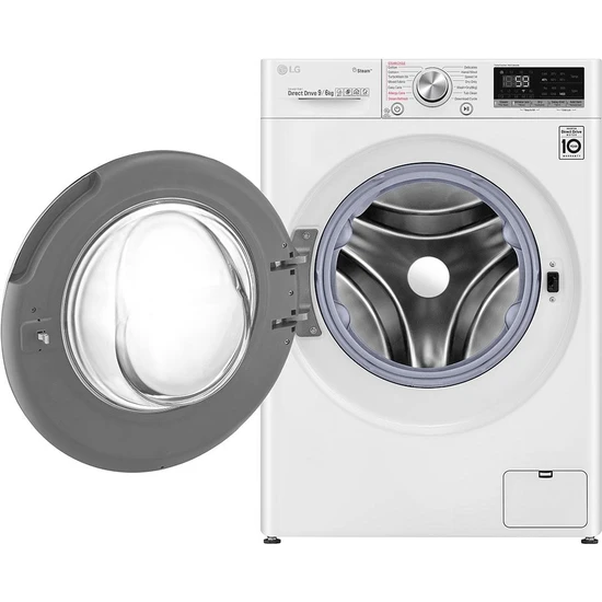 Lg F4V3VRW0WE 9 Kg/6 kg 1400 Devir Beyaz Kurutmalı Çamaşır Makinesi