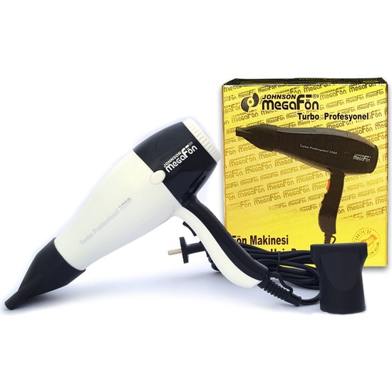 Johnson Megafön Turbo Profesyonel 3500 - 2400W Kuaför Tipi Saç Kurutma / Fön Makinesi