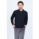 Woolen World Erkek Desenli Polo Yaka Triko Yün Kazak 5597141 Lacivert