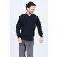 Woolen World Erkek Desenli Polo Yaka Triko Yün Kazak 5597141 Lacivert