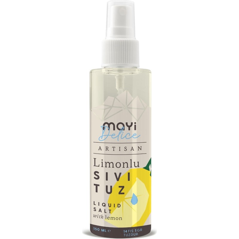 Mayi Tuz Mayi Artisan Limonlu Sıvı Tuz 150 ml Türkiye Menşeli Gurme Tuz Lezzeti
