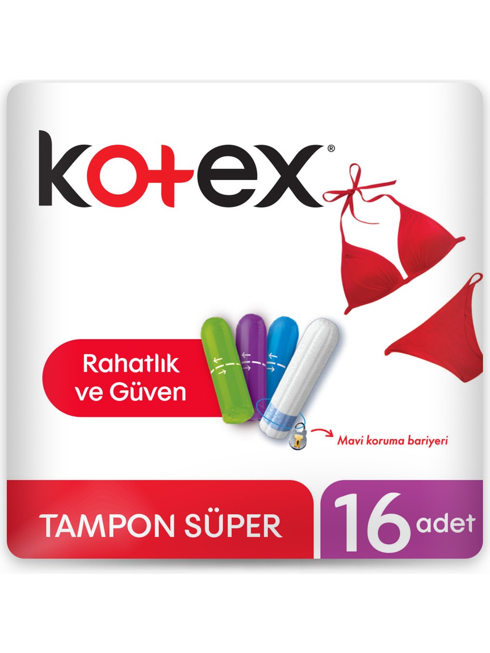 Kotex Süper Tampon 16'lı Pamuksu Üst Yüzey ile Rahatlık ve Güven Sağlar