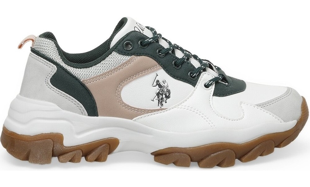 U.S. Polo Assn. Kadın Beyaz Mavi Sneaker Spor Ayakkabı Suni Deri Günlük Kullanım İçin görsel 2