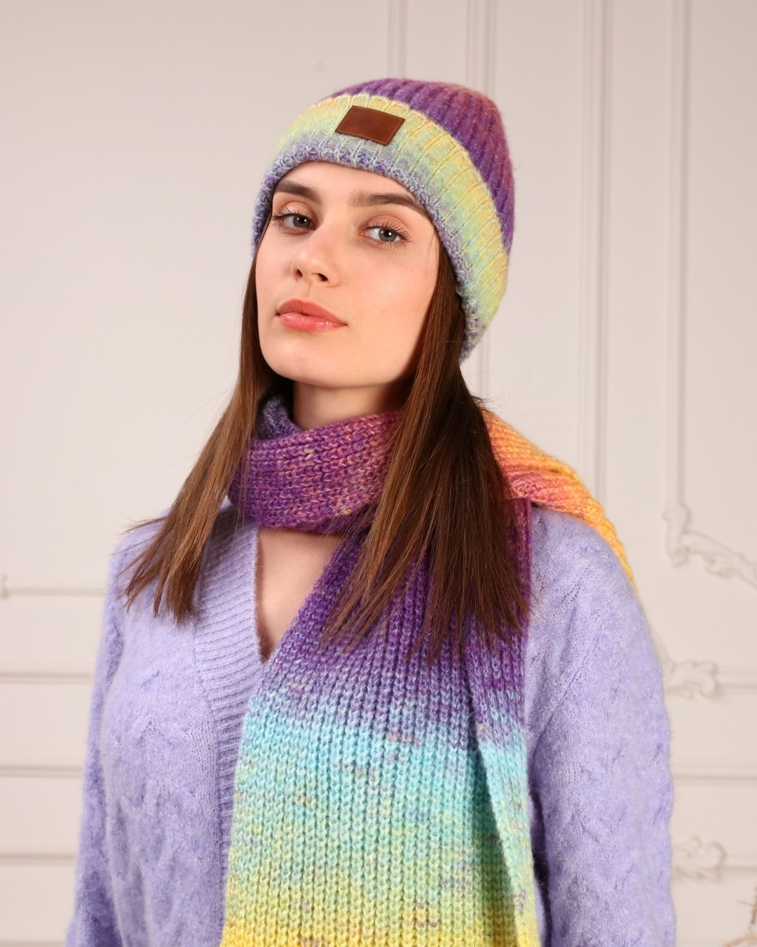 Marilavande Rainbow Degrade Atkı & Bere Takımı görsel 3
