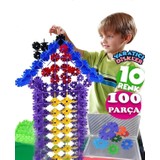 HYD 100 Parça Eğitici Kilitli Diskler Stem Eğitimi Uyumlu 10 Renk Kutulu Eğitici Oyuncak LEGO Seti