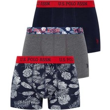 U.S. Polo Assn. Erkek Lacivert - Antrasit Melanj 3'lü Boxer 80433