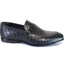 Natural Shoes Erkek Hakiki Deri Croco Desenli Lacivert Laofer Ayakkabı