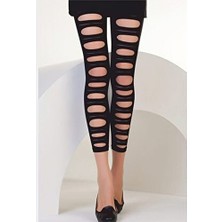 Secret Moda Yırtık Görünümlü 80 Denye Daymod Tayt