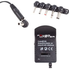 Powermaster PM-18745 3 Volt - 12 Volt 3 Amper Çok Uçlu Ayarlı Kademeli Adaptör