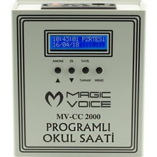 Magıcvoıce MV-CC2000 USB Duvar Tipi Prog Akıllı Dıgıtal Okul Zil Saati (6 Melodili) Çan Takılabilir