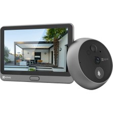 Ezvız Cp4 Pille Çalışan 1080P Dijital Gözetleme Deliği, 4,3 Inç Dokunmatik Ekranlı Kablosuz Video Gözetleme Deliği, Entegre Kapı Zili Zil Sesi, Gece Görüşü, Pır Hareket Algılama