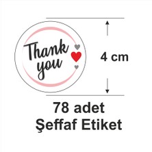 Engin 78 Adet Şeffaf Thank You Sticker Teşekkürler Etiketi