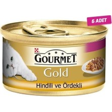 Gourmet Gold Ördek ve Hindili Yetişkin Kedi Konservesi 85 gr 6 Adet