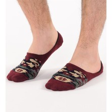 Secret Moda Kaydırmaz Pamuklu Renkli Erkek Babet Çorap Bordo