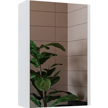 Banos Banyo Roomart Kulpsuz Tek Kapaklı Mat Beyaz 50 cm Aynalı Banyo Üst Dolabı