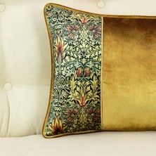 Conthes Gold Kadife Üzeri Desenli Kırlent Amber