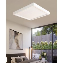 Wood Design World Ahşap Beyaz Çerçeveli Tavan LED Aydınlatma Avize