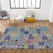 Nesa Decor Dijital Baskı Yıkanabilir Kaymaz Taban Salon Halısı Mutfak Halısı Yolluk ve Banyo Paspası Bambu Kalite
