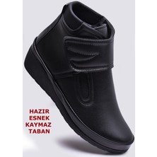 Ispartalılar 140 Ortopedik Taban Cırtlı Siyah Anne Botu Kadın Bot Postal Çizme