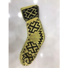 Secret Moda Kışlık Kilim Motifli Sıcak Tutan Örgü Yün Ünisex Çorap 4