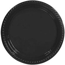 Güneş Avm Plastik Tabak 22CM 25LI -Siyah-