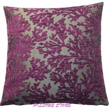 Pillows Store Mercan Desenli Mor Kırlent Kılıfı 45CM*45CM