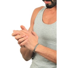 Labalaba Erkek Antik Gümüş Kaplama Ayarlanabilir Açık Band Kabartma Halka Zincir Baskılı Bileklik