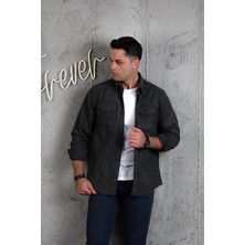 Akçaylar Slimfit Çift Cep Pamuklu Kalın Oduncu Gömlek