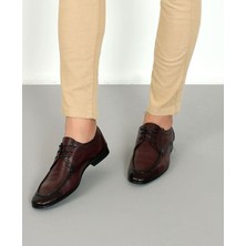 Cassido Shoes Cassido Hakiki Deri Yumuşak Bağcıklı Klasik Bordo Erkek Ayakkabı