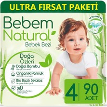 Bebem Bebek Bezi Natural Beden:4 7-14 kg Maxi 360 Adet