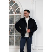 Sir Regular Fit Yünlü Dik Yaka Astarlı Içi Elyaflı Kaşe Mont