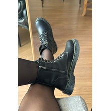 Mida Shoes Morty Siyah Deri Kadın Bot