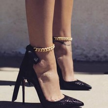 Petek Aksesuar Zarif Kurdele Zincir Tasarımlı, Hafif Metalden Üretilmiş Şık Ayak Bileği Halhal Modeli