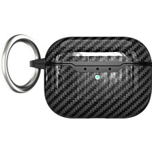 Kny Apple Airpods Pro 2. Nesil Için Karbon Desenli Lux Askılı Silikon Kılıf