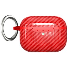 Kny Apple Airpods Pro 2. Nesil Için Karbon Desenli Lux Askılı Silikon Kılıf