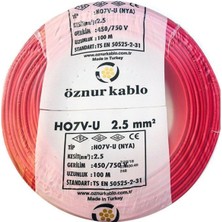 Öznur 2.5 mm 100MT Kırmızı Nya Öznur Elektrik ve Tesisat Kablosu