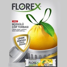 Florex Limon Kokulu Büzgülü Büyük Boy 65X70 cm Çöp Torbası 1 Koli 25 Rulo 250 Adet