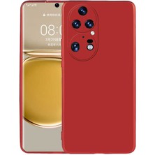 Apsuwa Huawei P50 Pro Kılıf Kamera Korumalı Premier Mat Silikon + Full Ekran Koruyucu Kırmızı